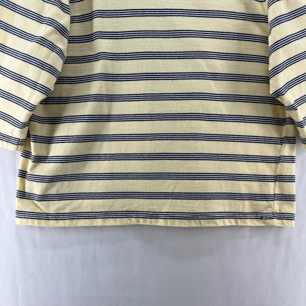 Onque Casuals Top Women Size XL Nautical Striped 3/4 Sleeve Cotton Yellow VTG - Picture 6 of 12